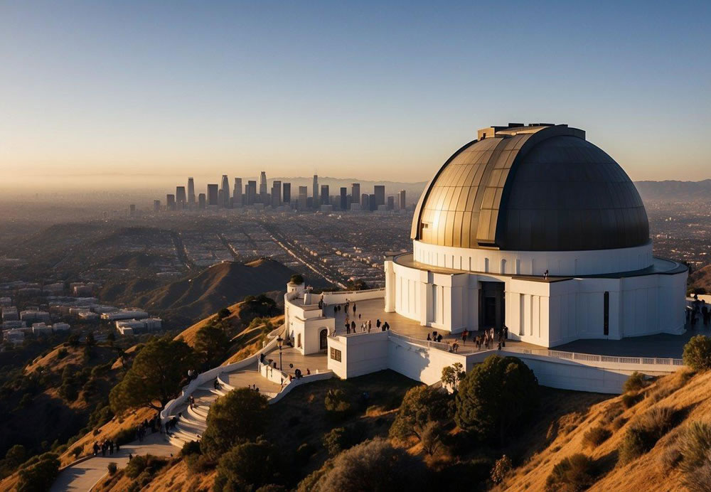 The Griffith Observatory overlooks LA, with city views and exhibits on astronomy and space. Outdoor telescopes and hiking trails provide opportunities for group exploration